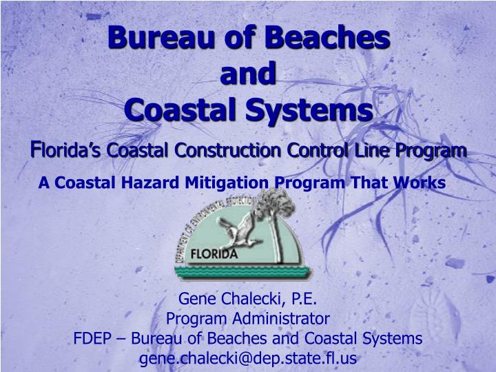 bureau of beaches and coastal systems f lorida s coastal construction control line program