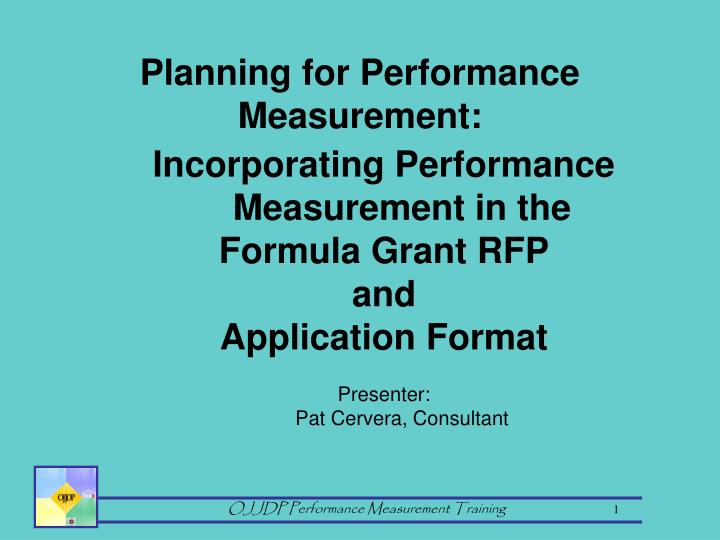 planning for performance measurement
