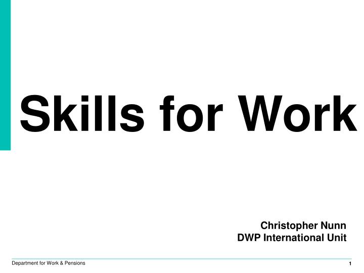 skills for work