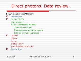 Direct photons. Data review.