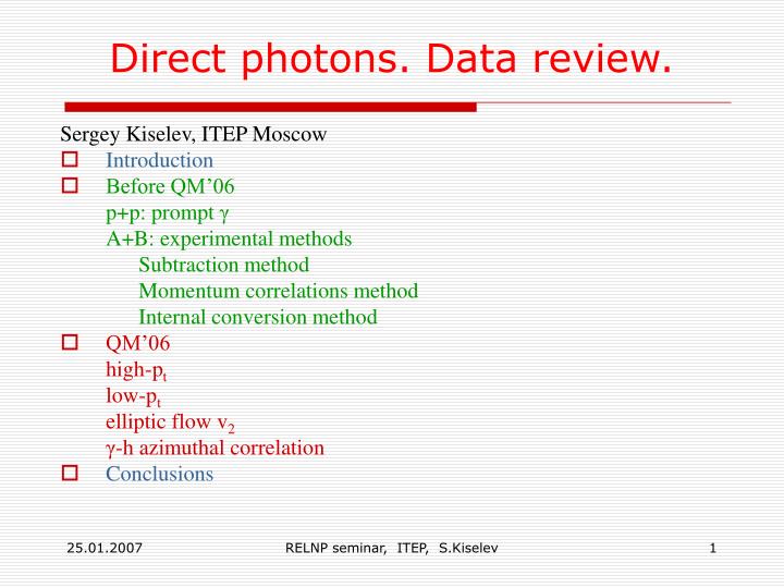 direct photons data review