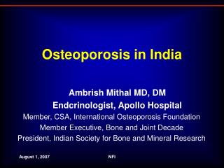 Osteoporosis in India