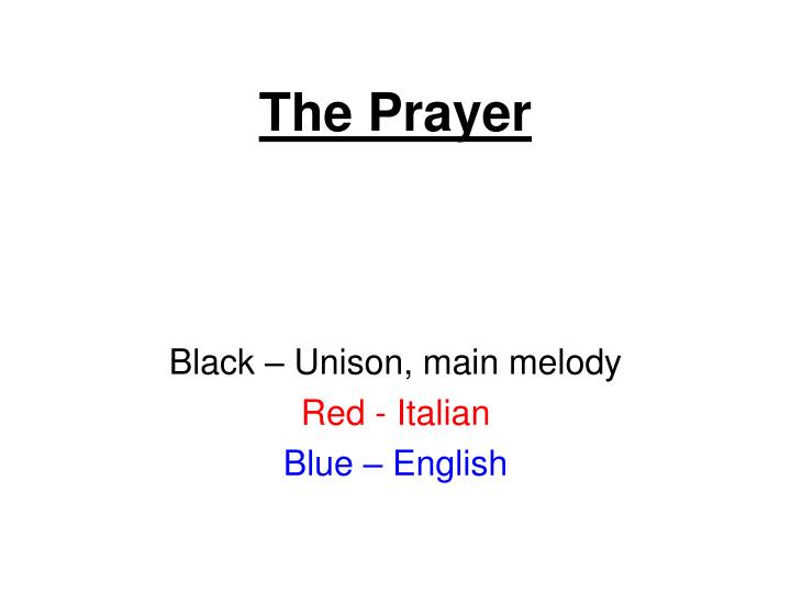 the prayer