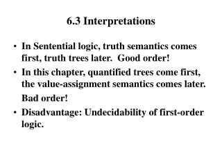 6.3 Interpretations