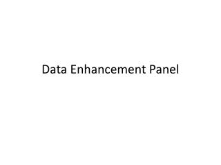 Data Enhancement Panel