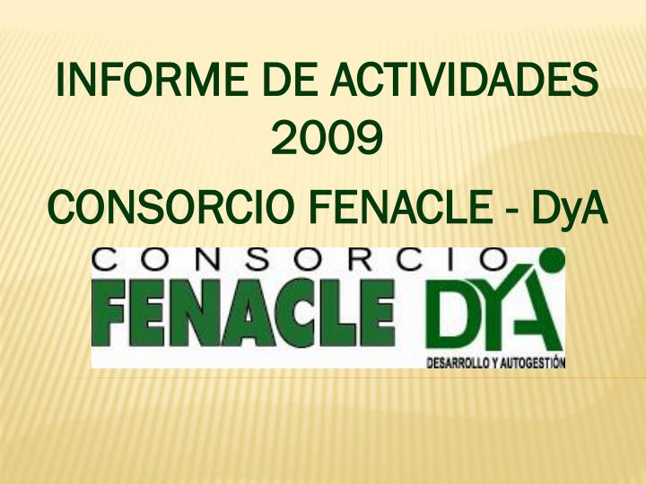 informe de actividades 2009 consorcio fenacle dya