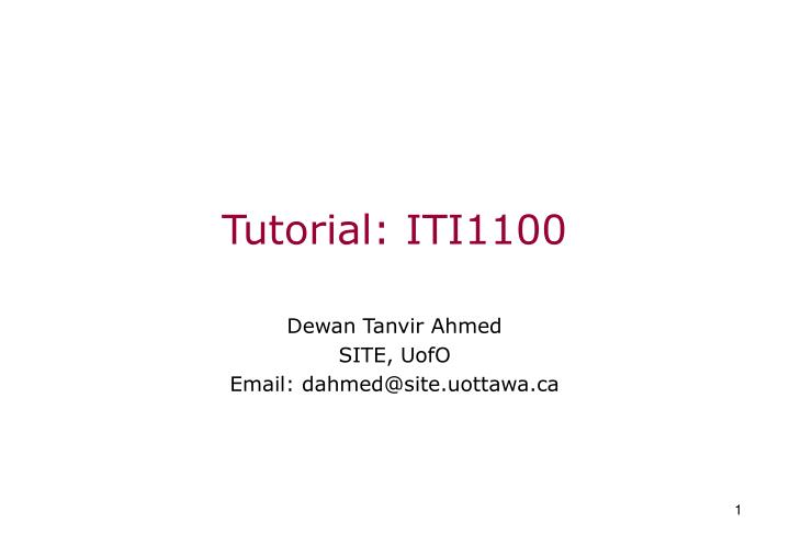 tutorial iti1100