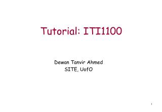 Tutorial: ITI1100