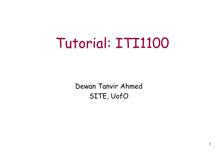 tutorial iti1100