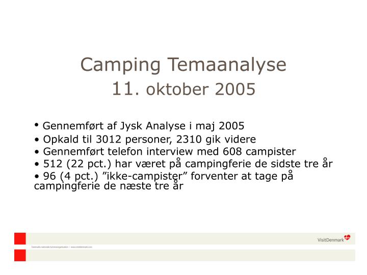 camping temaanalyse 11 oktober 2005