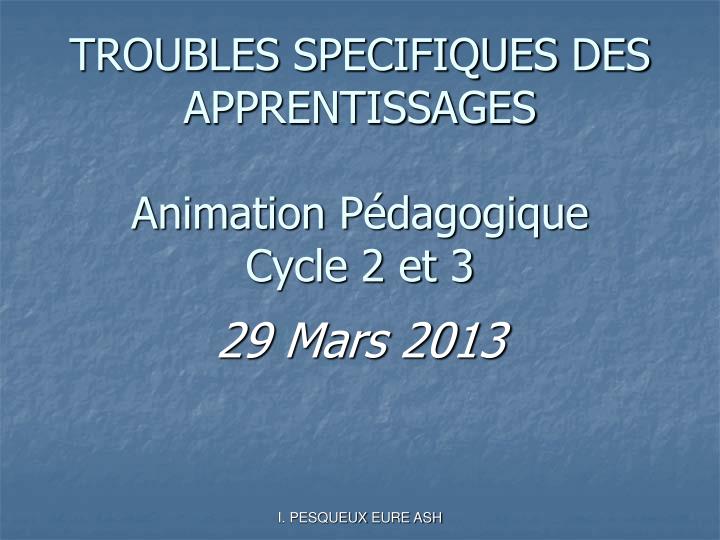 troubles specifiques des apprentissages animation p dagogique cycle 2 et 3