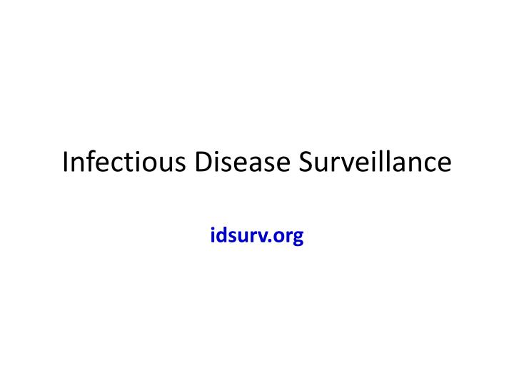 infectious disease surveillance