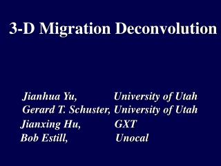 3-D Migration Deconvolution