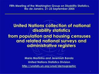 United Nations collection of national disability statistics