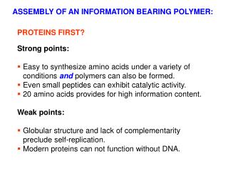 ASSEMBLY OF AN INFORMATION BEARING POLYMER: