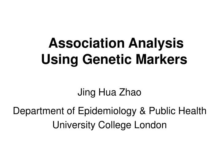 association analysis using genetic markers
