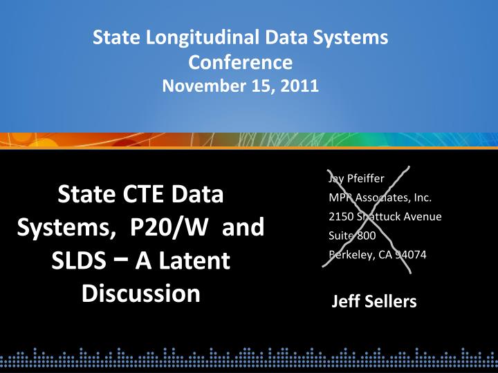 state longitudinal data systems conference november 15 2011