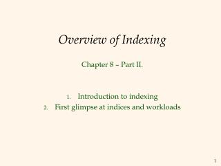 Overview of Indexing