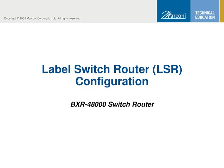 label switch router lsr configuration