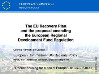 The EU Recovery Plan and the proposal amending the European Regional Development Fund Regulation