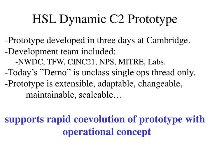 hsl dynamic c2 prototype