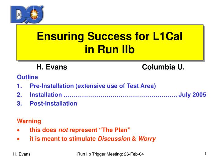ensuring success for l1cal in run iib