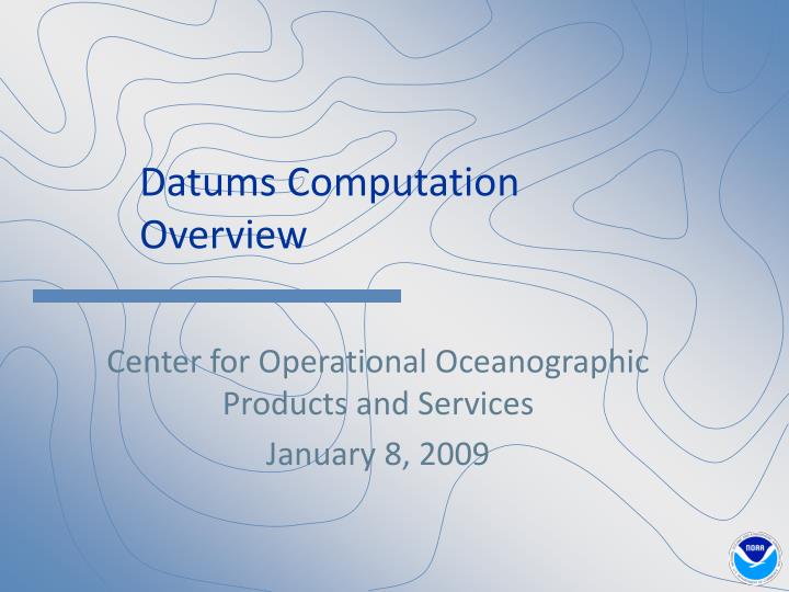 datums computation overview
