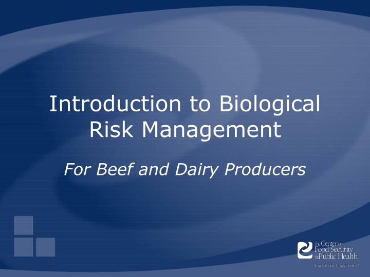 introduction to biological risk management
