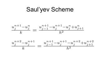 saul yev scheme