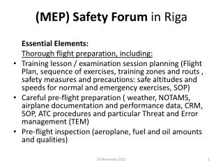 (MEP) Safety Forum in Riga