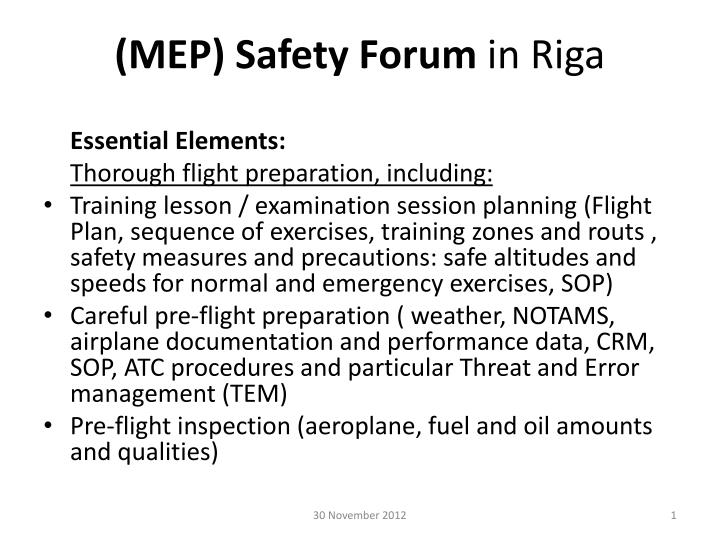 mep safety forum in riga