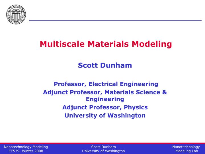 multiscale materials modeling