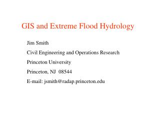 GIS and Extreme Flood Hydrology