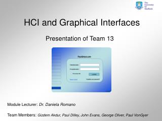 HCI and Graphical Interfaces