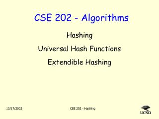 CSE 202 - Algorithms