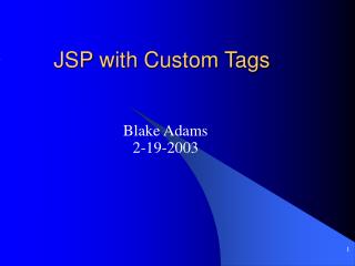 JSP with Custom Tags