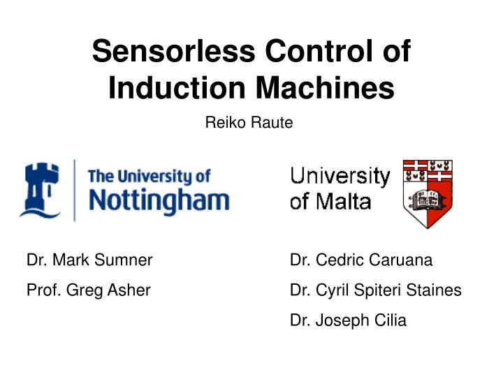 sensorless control of induction machines