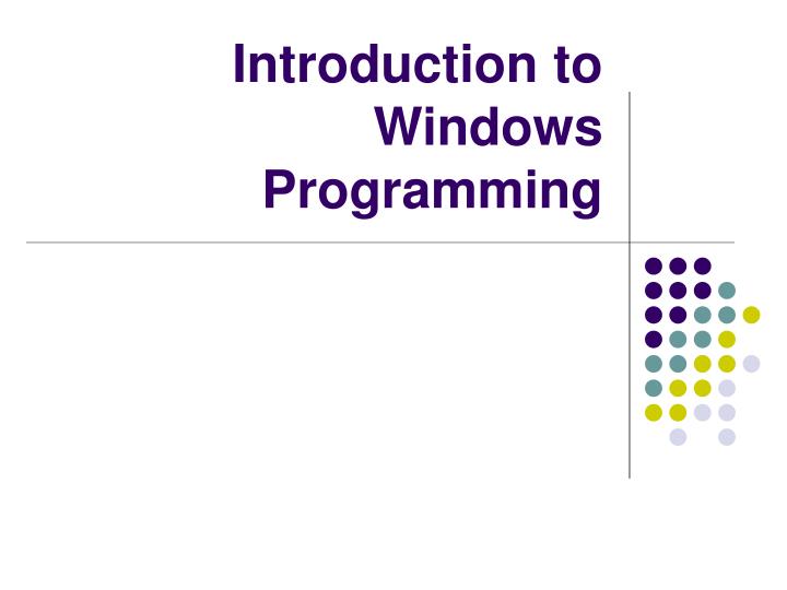 introduction to windows programming