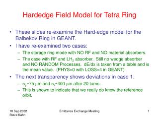 Hardedge Field Model for Tetra Ring
