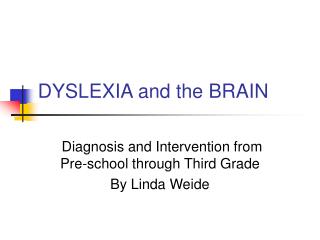 dyslexia and the brain
