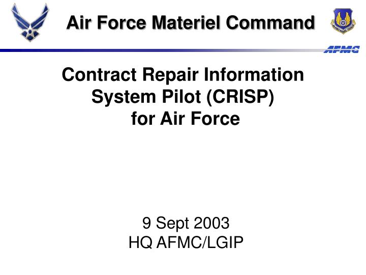 contract repair information system pilot crisp for air force