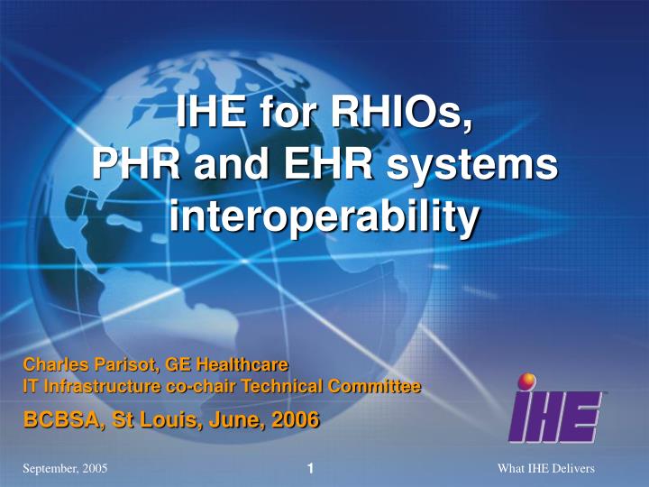 ihe for rhios phr and ehr systems interoperability