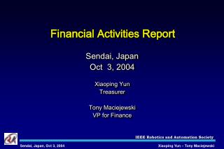 Financial Activities Report