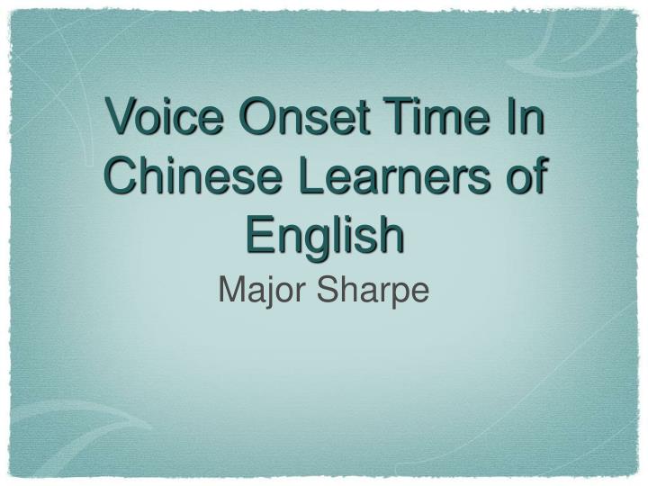 voice onset time in chinese learners of english