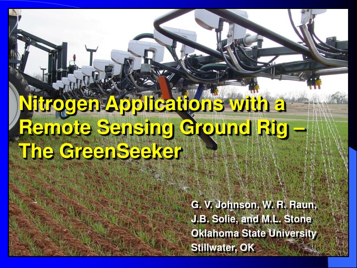 nitrogen applications with a remote sensing ground rig the greenseeker