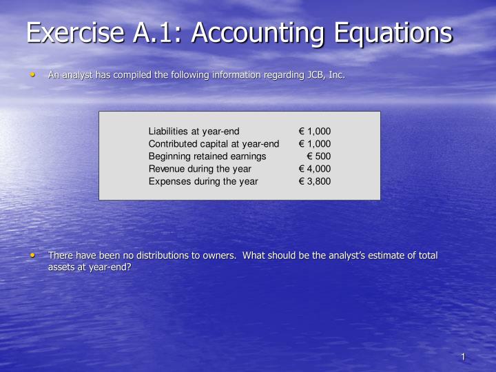 exercise a 1 accounting equations