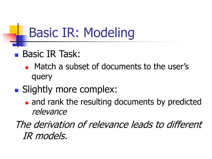 basic ir modeling