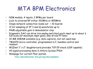 MTA BPM Electronics
