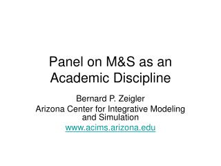 Panel on M&amp;S as an Academic Discipline