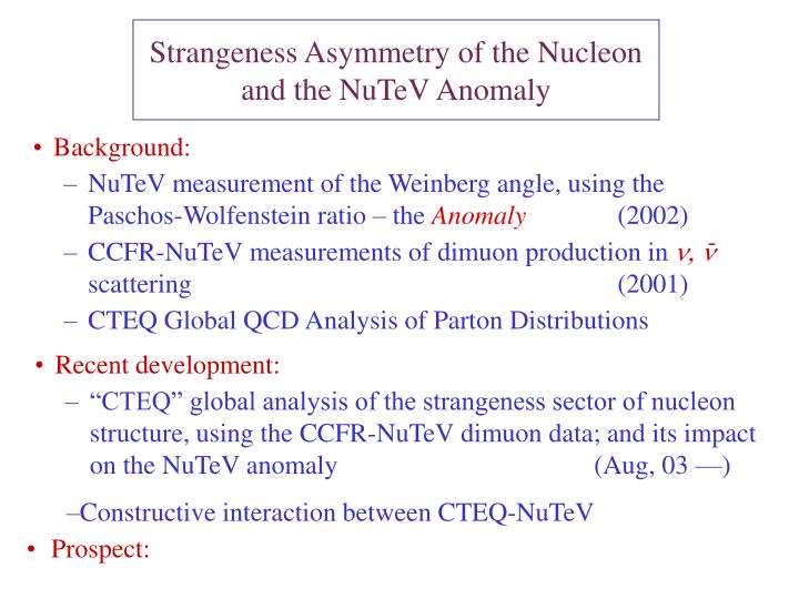 strangeness asymmetry of the nucleon and the nutev anomaly